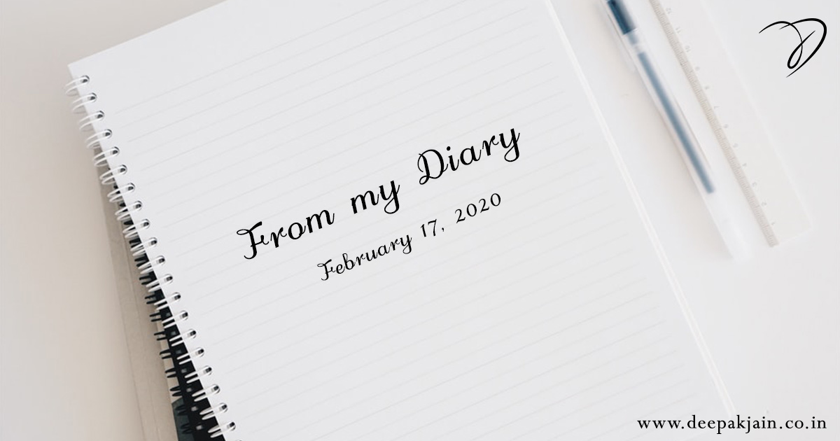 Emotions from the diary on February 17, 2020